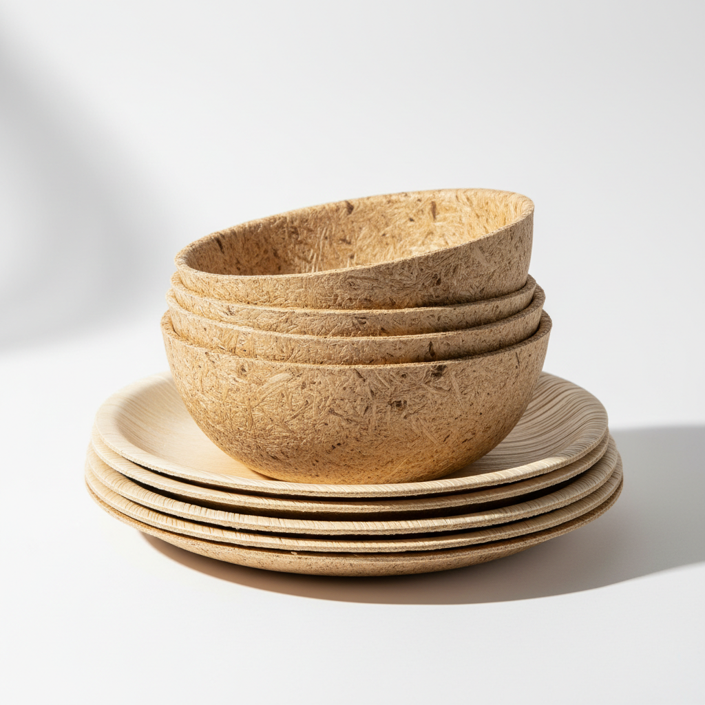 Biodegradable Rice Straw Cutlery Set – Bowls, Spoons & Plates